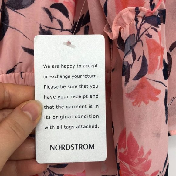 NWT Eliza J pink floral bell sleeve tiered ruffle dress 16W - Picture 16 of 16